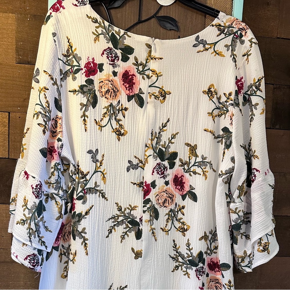 Chic Floral Midi Dress, sz XXL - Picture 5 of 6